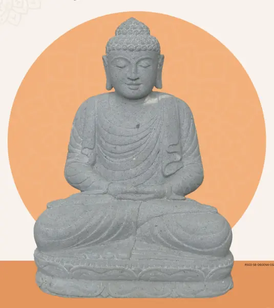 Product image 1 of the product “Seated Buddha made of Riverstone in Dhyana position - gesture of meditation, 58cm height, natural ”